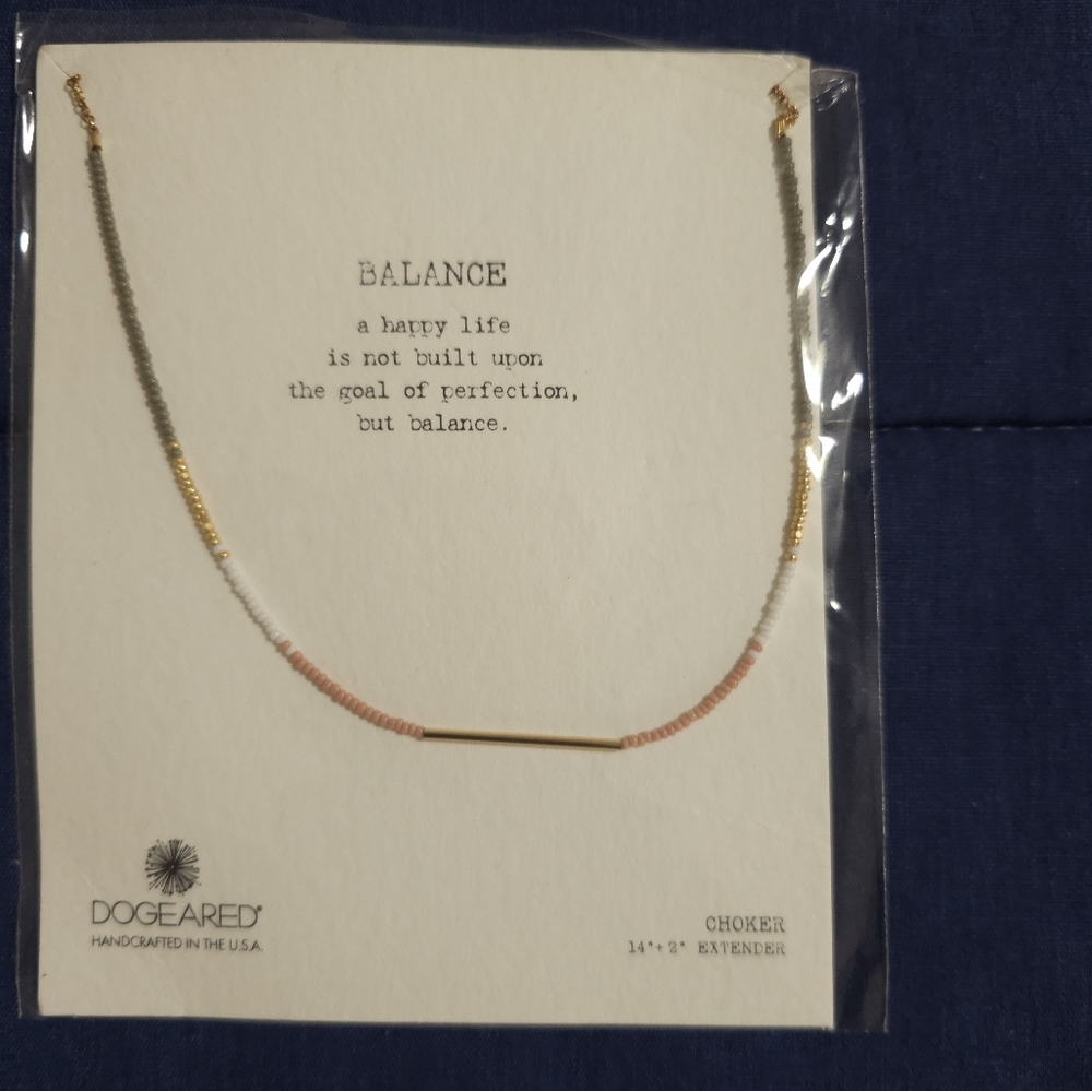 16" giold filled balance bar beaded necklace.